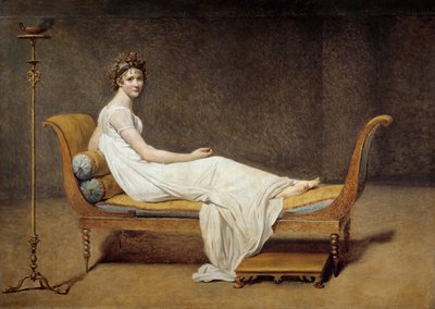 Portræt af Madame Recamier (1777 - 1849), Jeanne Francoise kaldet Juliette - Maleri af Jacques Louis David (1748-1825) af Jacques Louis David