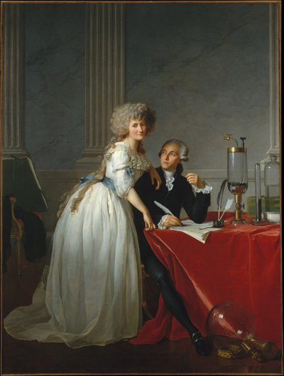 Portræt af Monsieur de Lavoisier og hans kone, kemiker Marie-Anne Pierrette Paulze af Jacques Louis David