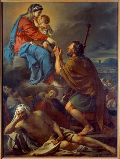 Saint Roch beder til jomfruen om pestens ophør. Maleri af Jacques Louis David (1748-1825) af Jacques Louis David