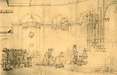 Skitse til Napoleons kroning, c1807, 1921. af Jacques Louis David