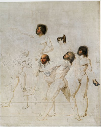 Skitse til eden i Jeu de Paume ... af Jacques Louis David