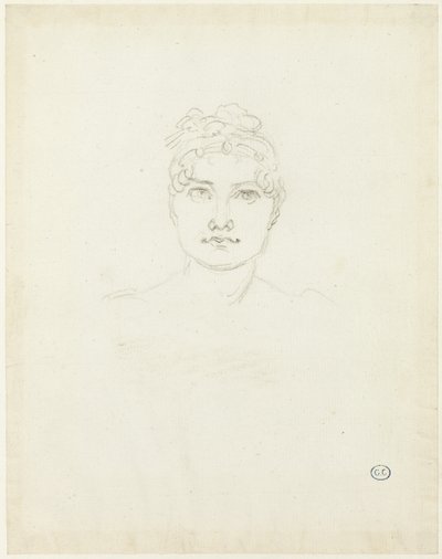 Skitse af et kvindehoved af Jacques Louis David