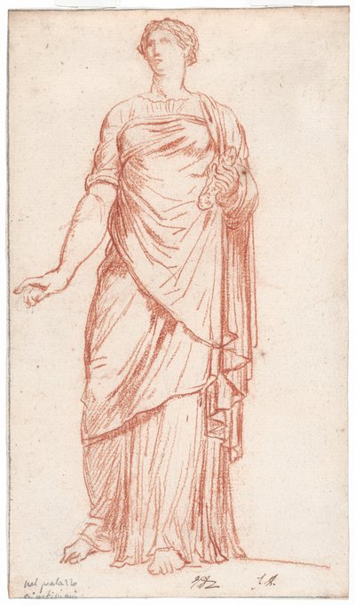 Statue af Flora set forfra, i Palazzo Giustiniani, Rom af Jacques Louis David
