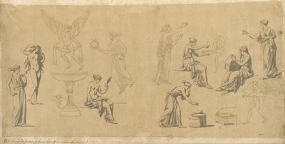 Studier af klassiske kvinder, med Eros af Jacques Louis David