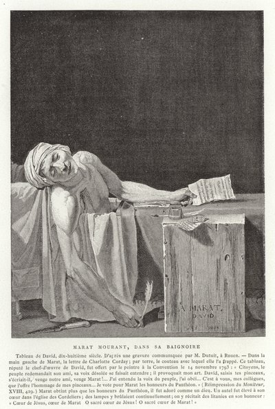 Marats død, 1793 af Jacques Louis David
