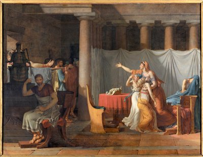 Lictors rapporterer til Lucius Junius Brutus (6. århundrede f.Kr.) ligene af hans sønner Lictors, der bærer hans sønners lig til Brutus af Jacques Louis David