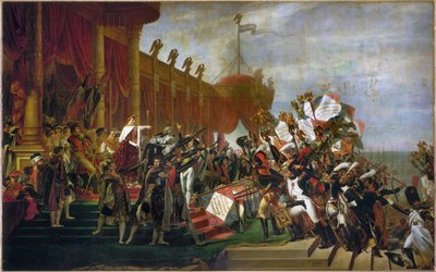 Hærens ed efter uddelingen af ørnene på Champs de Mars ... (olie på lærred) af Jacques Louis David