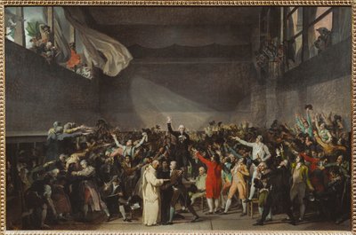 Eden i Jeu de Paume, da de tre stænder nægtede at opløse sig efter kongelig ordre ... af Jacques Louis David