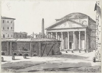 Pantheon set fra Piazzaen af Jacques Louis David