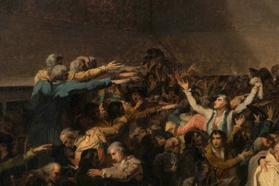 Tennisbaneeden, 20. juni 1789, detaljer af Jacques Louis David
