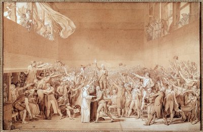 Tennisbanens ed (forberedende tegning af Jacques Louis David