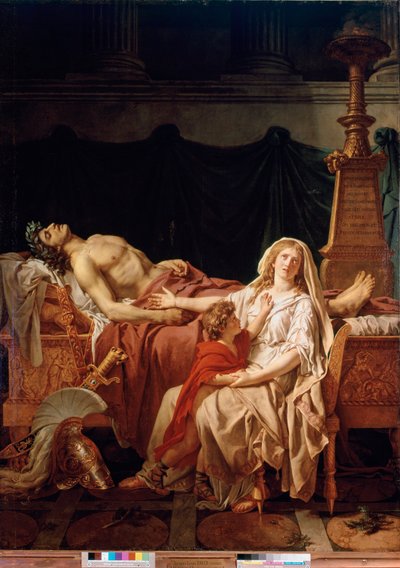 Smerten af Andromaque Hectors enke, dræbt af Achilles, repræsenteret af hendes mands krop. Maleri af Jacques Louis David (1748-1825) Paris, Musée du Louvre af Jacques Louis David
