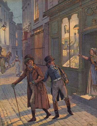 En gadescene i Paris af Jacques Marie Gaston Onfray de Breville (Job)
