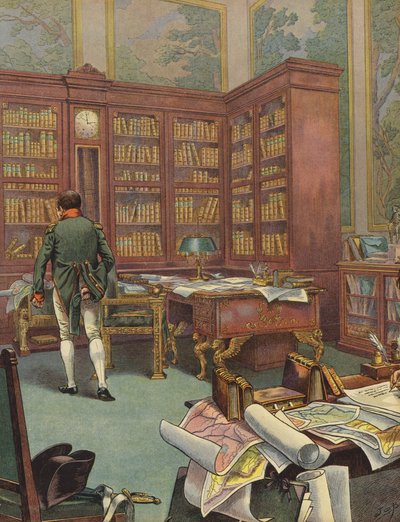 Napoleon Bonaparte konsulterer kort i sin undersøgelse af Jacques Marie Gaston Onfray de Breville (Job)
