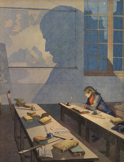 Den unge Napoleon Bonaparte studerer af Jacques Marie Gaston Onfray de Breville (Job)