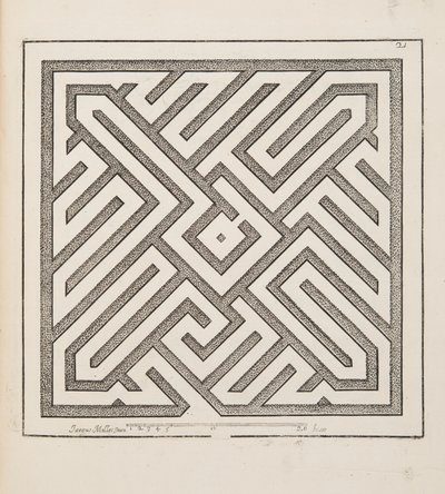 Design for Parterre, fra Theatre des Plans et Jardinages, pub.1652 (gravering) af Jacques Mollet