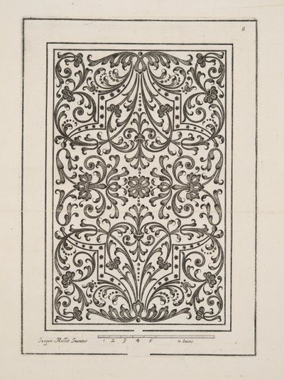 Design for Parterre, fra Theatre des Plans et Jardinages, pub.1652 (gravering) af Jacques Mollet