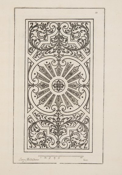 Design for Parterre, fra Theatre des Plans et Jardinages, pub.1652 (gravering) af Jacques Mollet