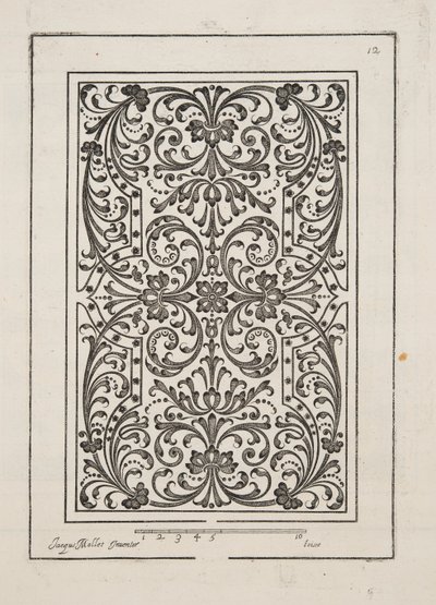 Design for Parterre, fra Theatre des Plans et Jardinages, pub.1652 (gravering) af Jacques Mollet