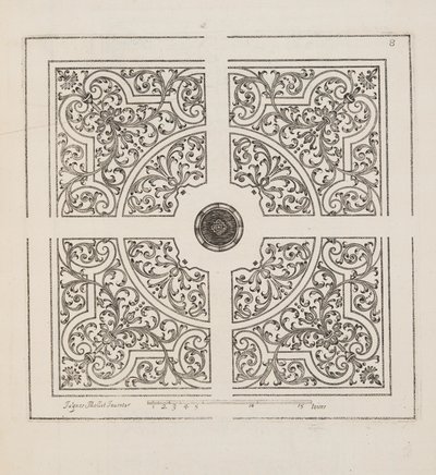 Design for Parterre, fra Theatre des Plans et Jardinages, pub.1652 (gravering) af Jacques Mollet
