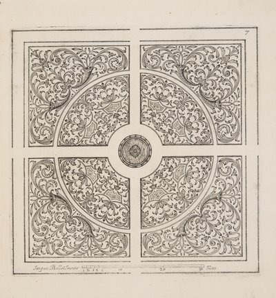 Design for Parterre, fra Theatre des Plans et Jardinages, pub.1652 (gravering) af Jacques Mollet