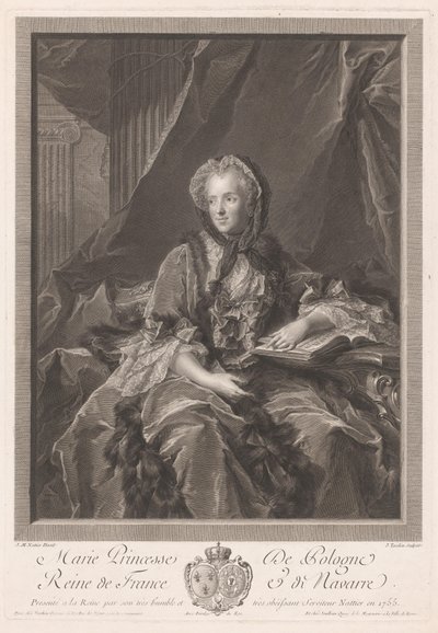 Portret van Konings Maria Leczinska af Jacques Nicolas Tardieu