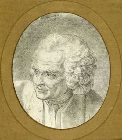 Portræt af Jean-Jacques Rousseau 1712-1778, 1775. af Jacques Philippe Caresme