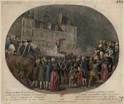 Henrettelsen af ​​Thomas de Mahy, markis af Favras 1744-1790, 18. februar 1790, af Jacques Philippe Caresme