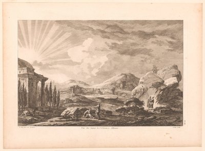 Udsigt over en ruin i Athen, muligvis Dionysos-teatret Vue des ruines de l