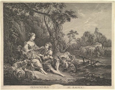 Pensant-ils au Raisin tænker de på druen, 1700-tallet. af Jacques Philippe Le Bas