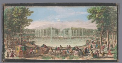 Udsigt over Bassin de Neptun i Versailles have Vue du Bassin de Neptune dans le Jardin de Versailles (titel på objekt) af Jacques Rigaud (possibly)