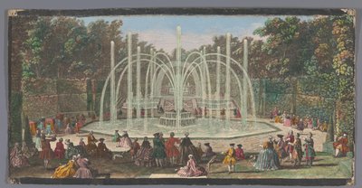 Udsigt over Bosquet des Trois Fontaines i Versailles have Les Trois Fontaines (titel på objekt) af Jacques Rigaud (possibly)