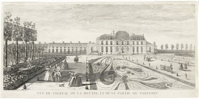 Udsigt over slottet Meudon og en del af parterret af Jacques Rigaud