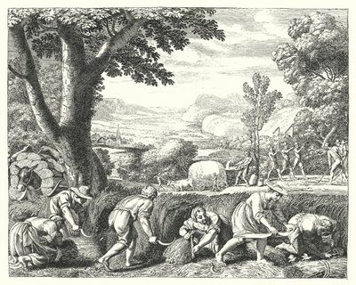 Høstscene (gravering) af Jacques Stella