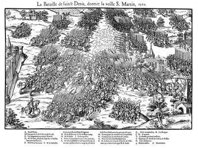 Slaget ved St. Denis, franske religionskrige, 10. november 1567 1570 af Jacques Tortorel