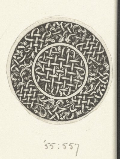 Medaljon med fletværk Design for guldsmede (serietitel) af Jacques Vauquer