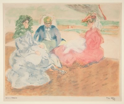Under teltet, på stranden (Blonville) af Jacques Villon