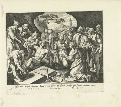 Opdragelse af Lazarus Vita, passio et resvrrectio Iesv Christi (serietitel) Kristi liv, lidenskab og opstandelse (serietitel) af Jacques de Bie