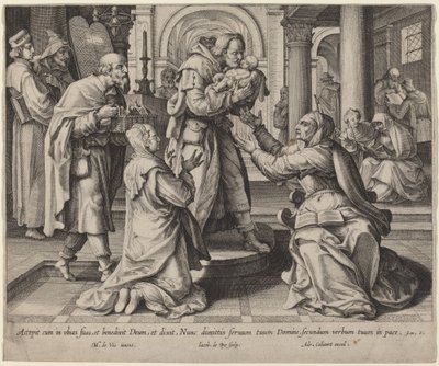 Præsentation i templet af Jacques de Bie after Maarten