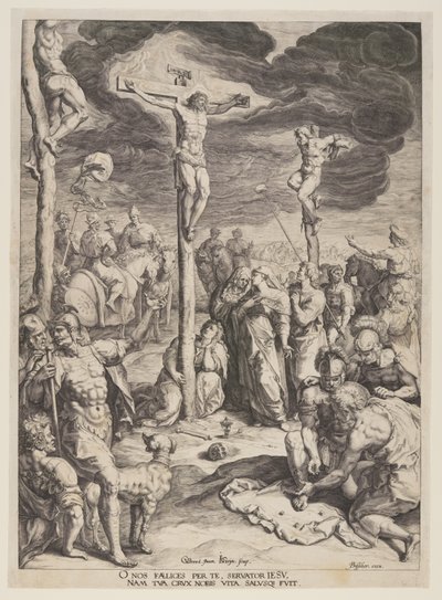 Kristus på korset mellem to tyveknægte af Jacques de Gheyn II