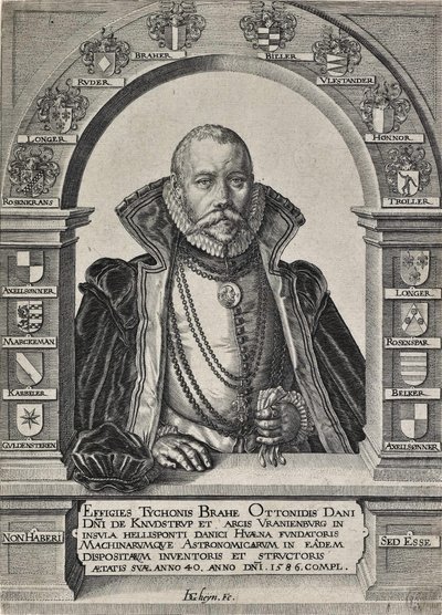 Portræt af Tycho Brahe, astronom (uden hat) af Jacques de Gheyn II