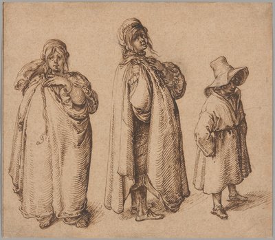 To studier af en romakvinde og en romadreng med stor hat af Jacques de Gheyn II