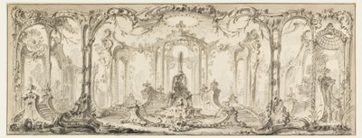 Design til en dekorativ dekoration af Jacques de Lajoüe