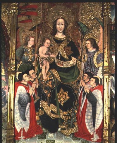 Madonna og barn, midterpanel på Paeria-altertavlen dedikeret til St. Michael af Jaime Ferrer II