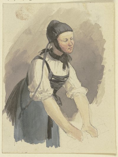 Kvinde, der griber fat af Jakob Becker