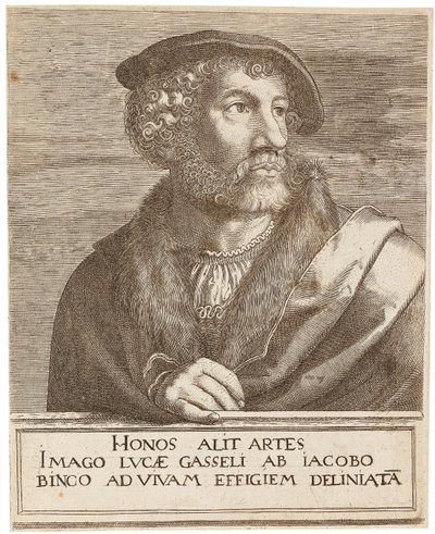 Portræt af kunstneren Lucas Gassel. af Jakob Binck