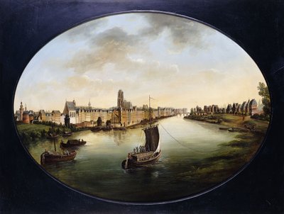 Udsigt over Frankfurt; Udsigt over Frankfurt, ca. 1810-18 af Jakob Diezler