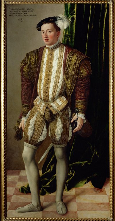 Ærkehertug Ferdinand af Tyrol, søn af kejser Ferdinand I ... (maleri på lærred) af Jakob Seisenegger