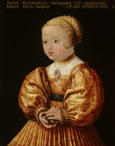 Portræt af Anna af Østrig på to år, 1530 af Jakob Seisenegger