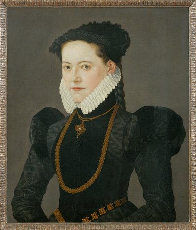 Portræt af datteren af grev Friedrich af Oettingen ... (maleri på lærred) af Jakob Seisenegger